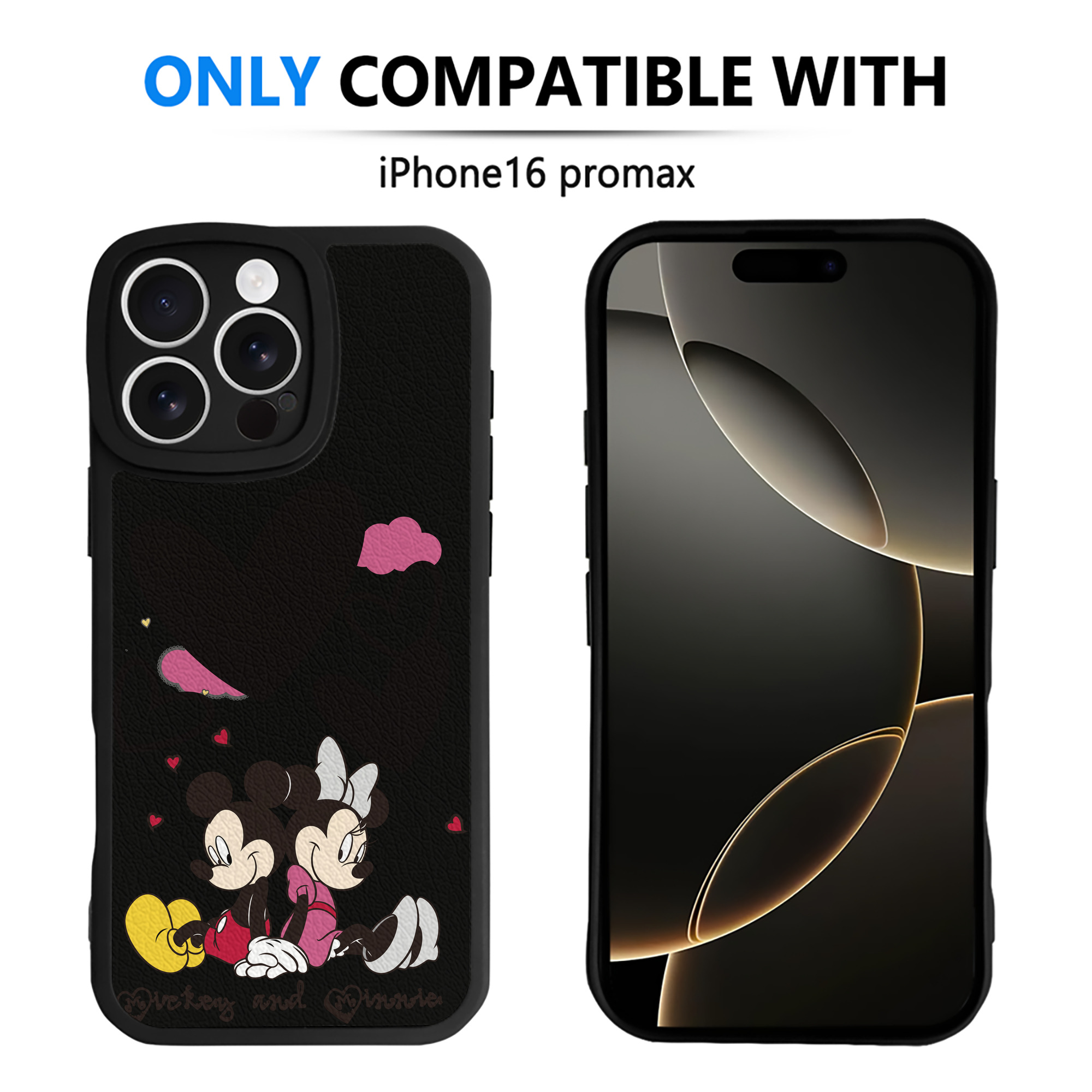 （画像用） ミッキーマウス Mickey Mouse 【iPhone 16シリーズ対応】シリコンスマホケース（レザー調） 材質：シリコン